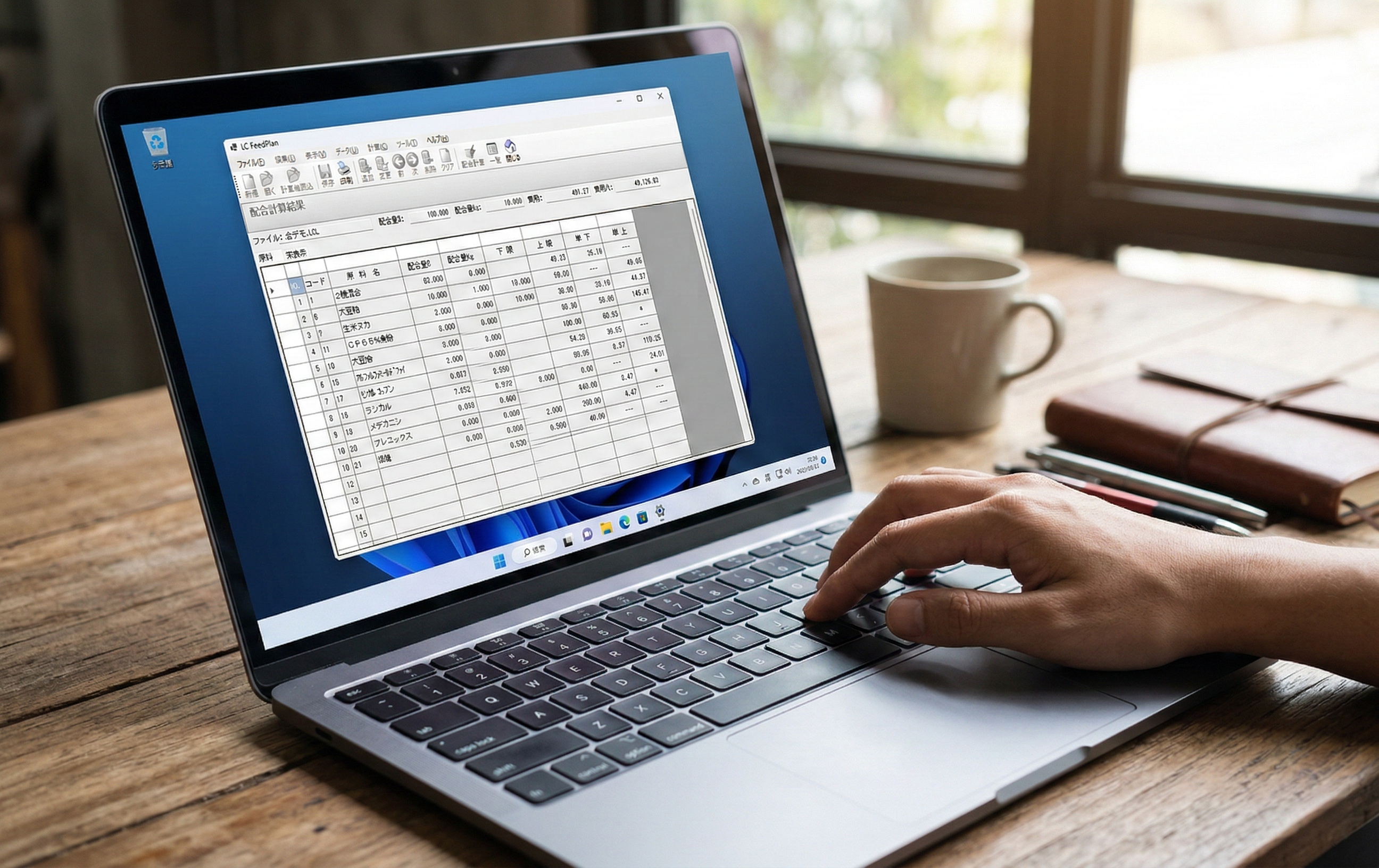 LCx FeedPlan 配合設計画面